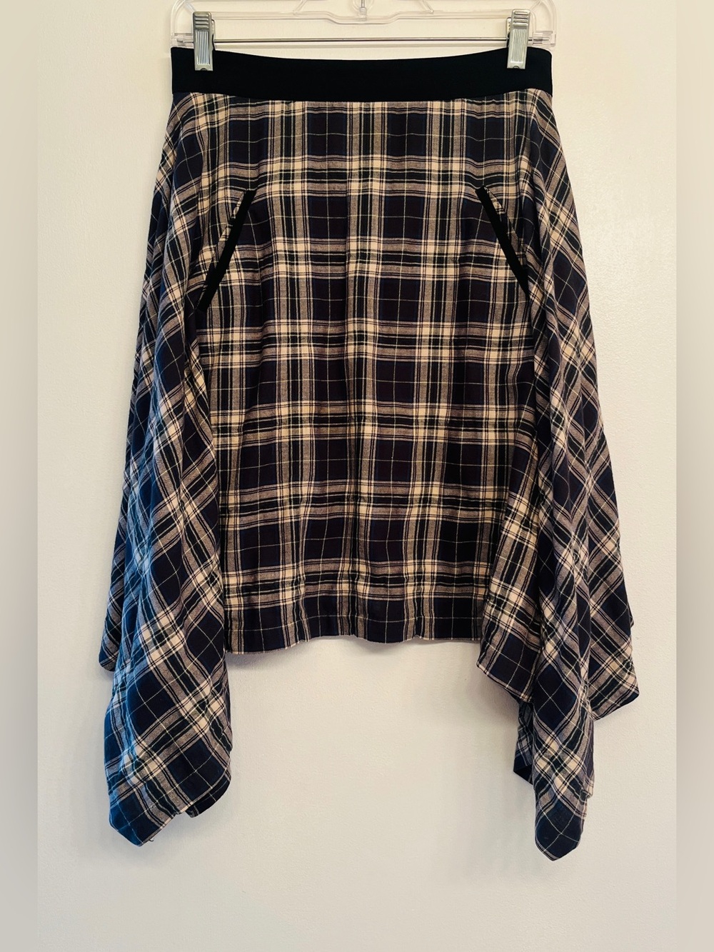 Marissa Webb "Paige Gerrit" Plaid Asymmetrical Handkerchief Skirt -
Size 4
